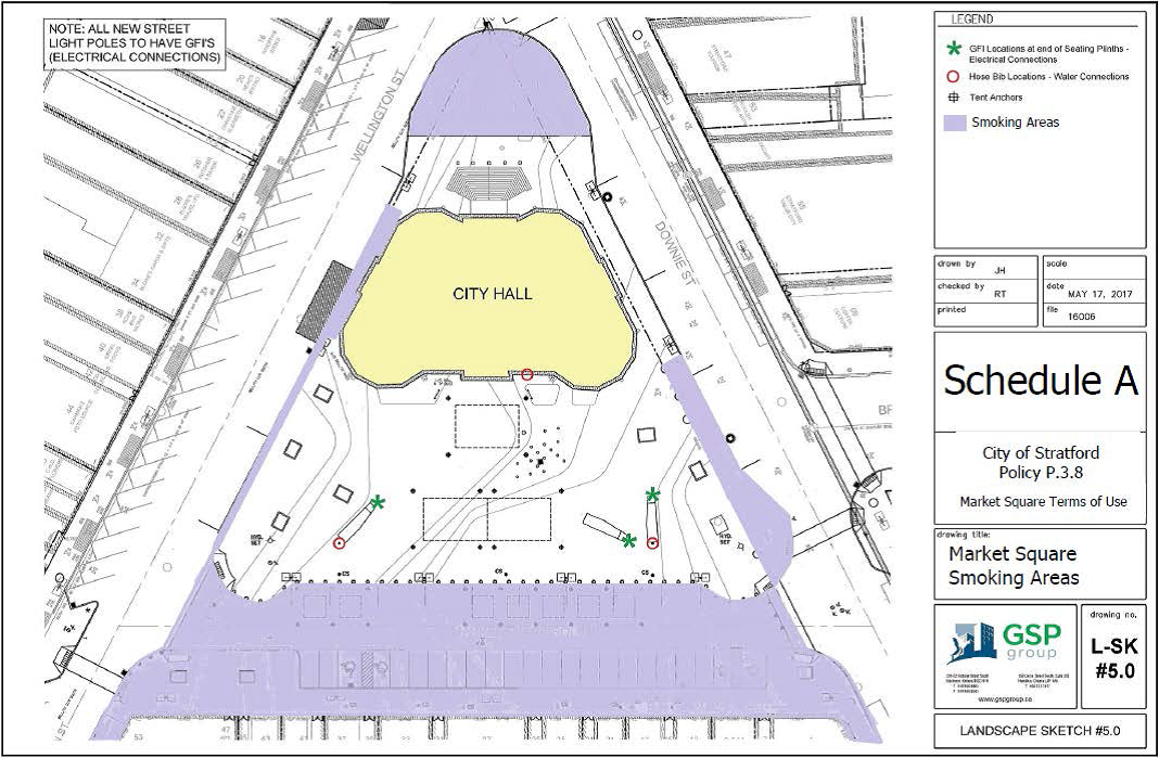 Map showing no smoking area in Market Square.