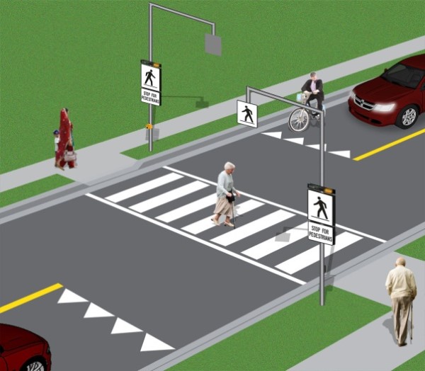 Illustration showing pedestrian crossover